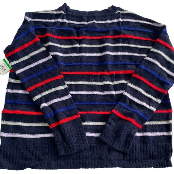 Court & Rowe Sweater Womens Small Black Red Blue Amelia Stripe Oversized Slouchy - Picture 4 of 9